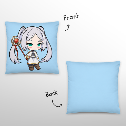 Frieren Throw Pillow, Vtuber Throw Pillows, Gift for Frieren Fan, Anime Throw Pillow, Decorative Pillow, Frieren Merch