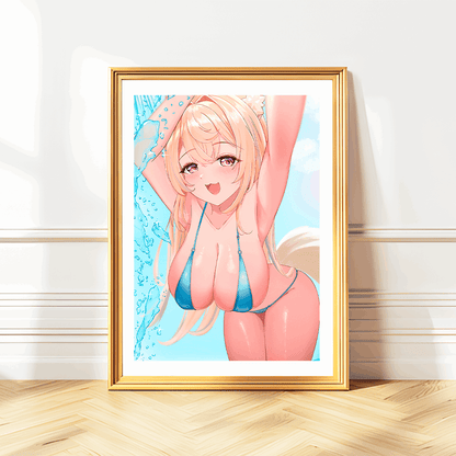 Fuwawa Abyssgard Wall Art Fuwawa Abyssgard Hololive Advent Merch Vtubers Gift Hololive Wall Decor FUWAMOCO Merch Anime Wall Art Canvas