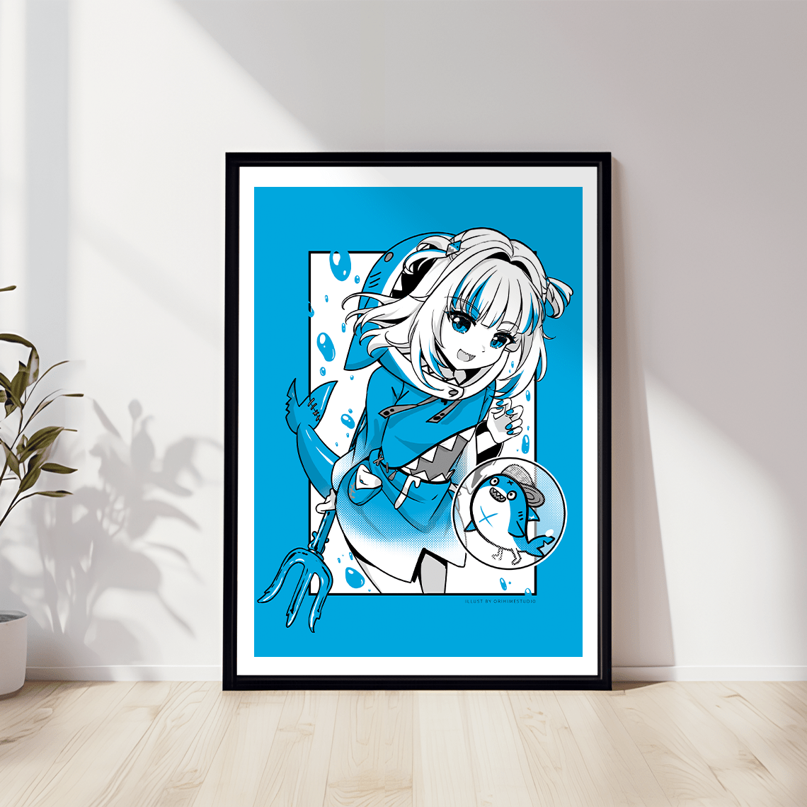 Gawr Gura Wall Art Amelia Watson Poster Hololive Myth Merch Vtubers Gift Hololive Wall Decor Gawr Gura Merch Anime Wall Art Canvas