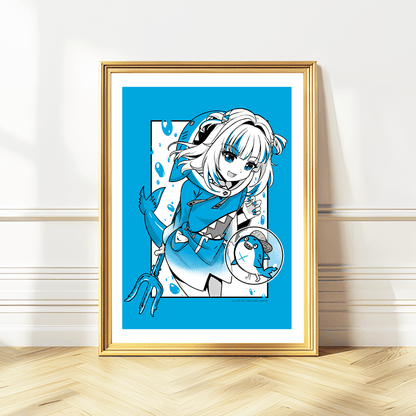 Gawr Gura Wall Art Amelia Watson Poster Hololive Myth Merch Vtubers Gift Hololive Wall Decor Gawr Gura Merch Anime Wall Art Canvas