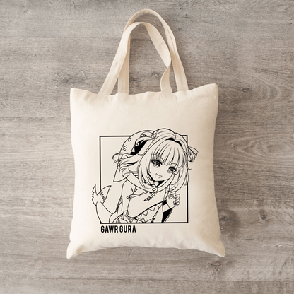 Gawr Gura Tote Bag Vtuber Tote Bag Hololive Fan Merch Cotton Canvas Tote Bag Eco Tote Bag Sustainable Bag Kawaii Tote Bag Hololive Gawr Gura merch