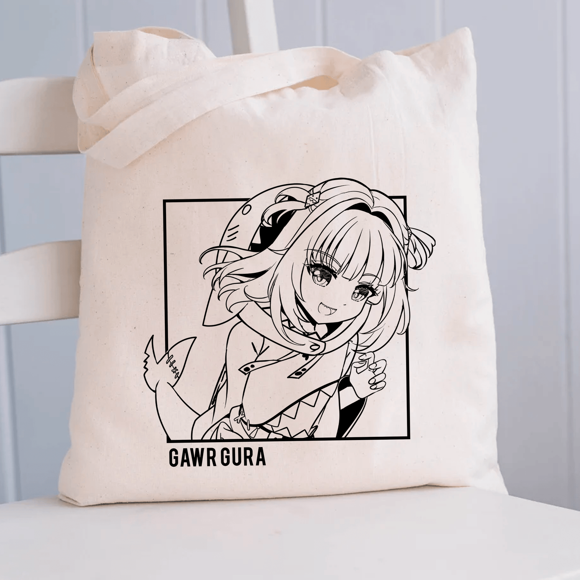 Gawr Gura Tote Bag Vtuber Tote Bag Hololive Fan Merch Cotton Canvas Tote Bag Eco Tote Bag Sustainable Bag Kawaii Tote Bag Hololive Gawr Gura merch