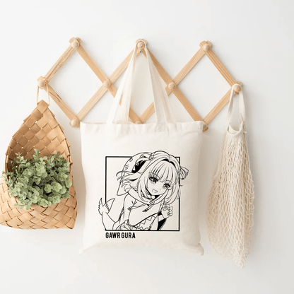 Gawr Gura Tote Bag Vtuber Tote Bag Hololive Fan Merch Cotton Canvas Tote Bag Eco Tote Bag Sustainable Bag Kawaii Tote Bag Hololive Gawr Gura merch