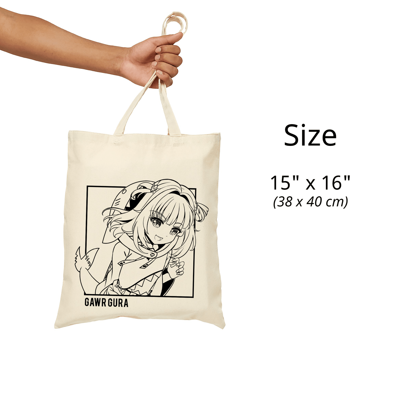 Gawr Gura Tote Bag Vtuber Tote Bag Hololive Fan Merch Cotton Canvas Tote Bag Eco Tote Bag Sustainable Bag Kawaii Tote Bag Hololive Gawr Gura merch