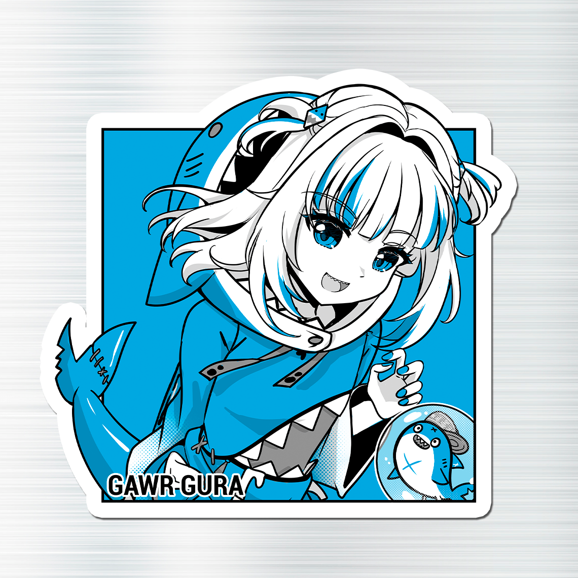 Gawr Gura Fridge Magnet Die Cut Vtuber Magnets 3″ × 3″ Vtuber Merch Hololive Merch Gawr Gura Fan Vtuber Fan Vtuber Magnet