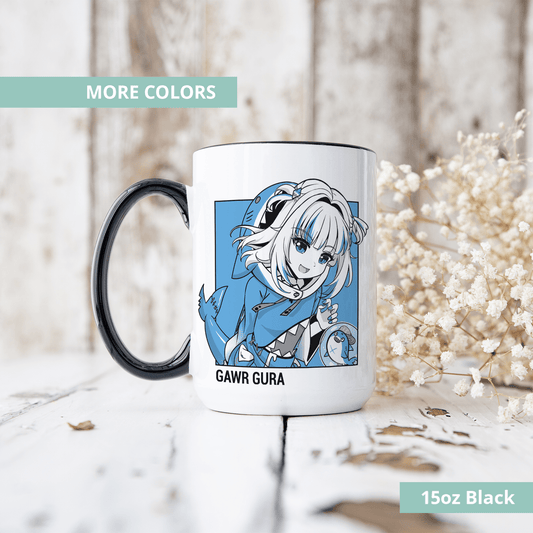 Gawr Gura Mug Vtuber Coffee Mug Hololive Coffee Cup Hololive Myth Mug Gawr Gura Merch Hololive Fan Vtuber Merch Vtuber Fan