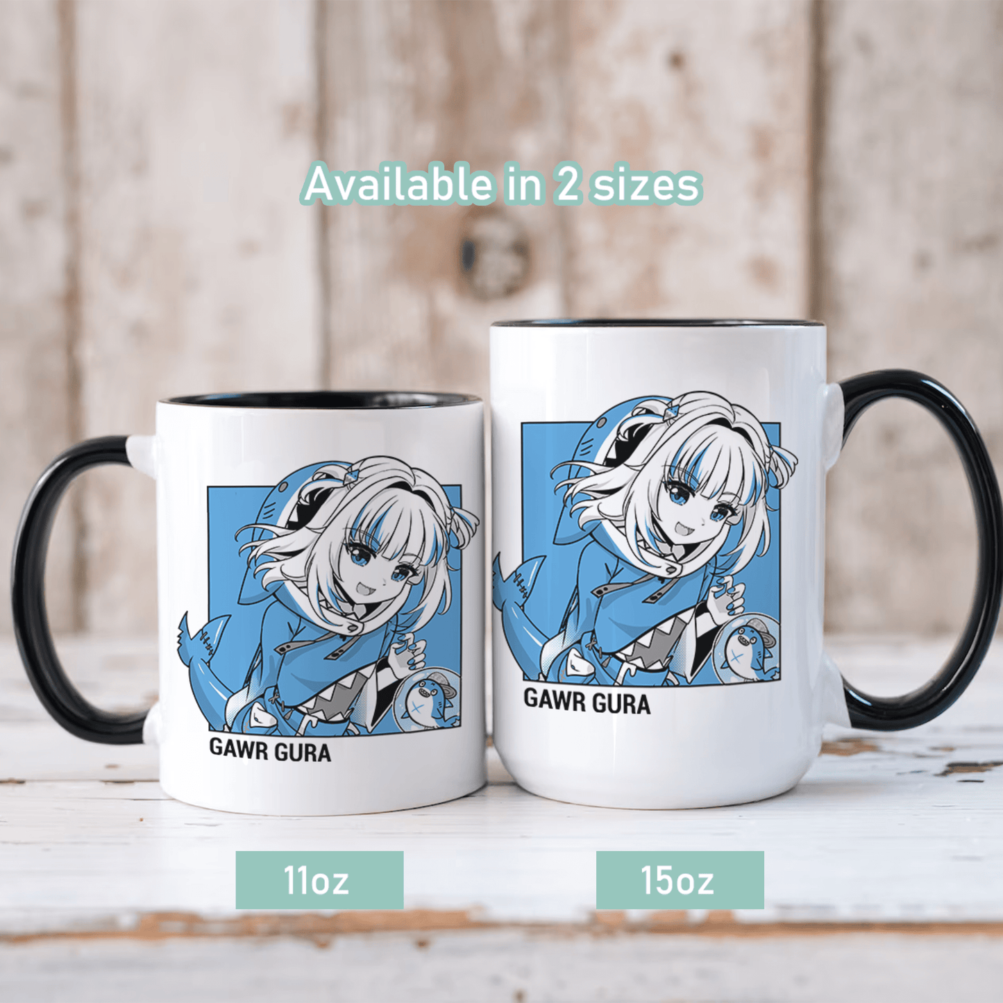 Gawr Gura Mug Vtuber Coffee Mug Hololive Coffee Cup Hololive Myth Mug Gawr Gura Merch Hololive Fan Vtuber Merch Vtuber Fan