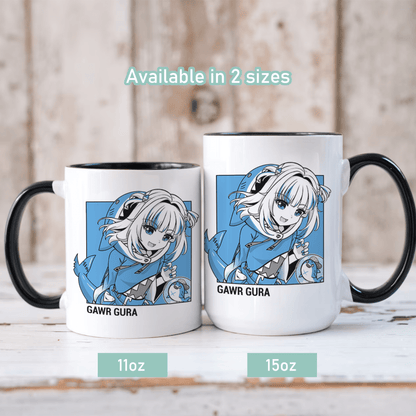 Gawr Gura Mug Vtuber Coffee Mug Hololive Coffee Cup Hololive Myth Mug Gawr Gura Merch Hololive Fan Vtuber Merch Vtuber Fan