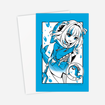 Gawr Gura Postcard Mini Print Hololive Merch Vtubers Merch Hololive Mini Print Gawr Gura Merch