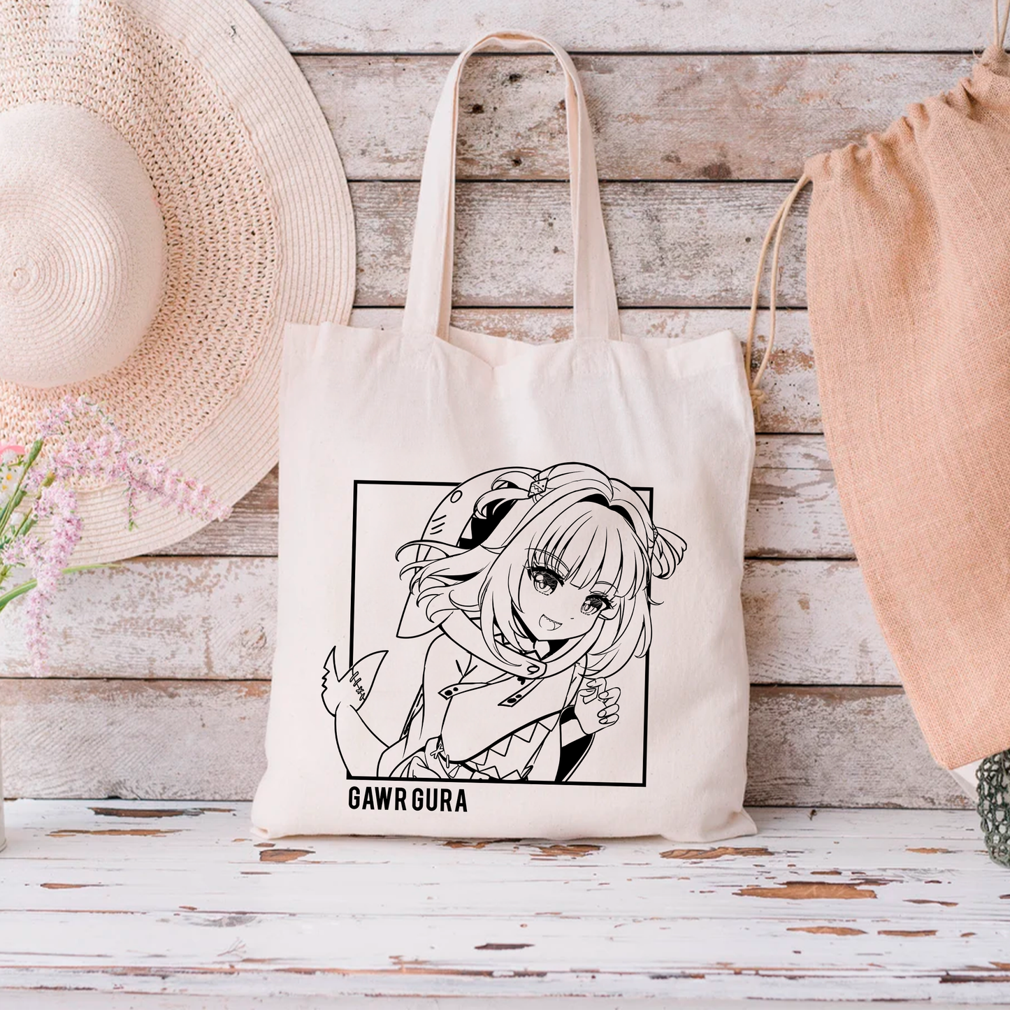 Gawr Gura Tote Bag Vtuber Tote Bag Hololive Fan Merch Cotton Canvas Tote Bag Eco Tote Bag Sustainable Bag Kawaii Tote Bag Hololive Gawr Gura merch
