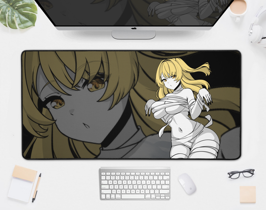 Mummy Girl Deskmat Halloween Playmat Gift for Game Fan Anime Waifu Mousepad Cool Anime-Inspired Gaming Mousepad Waifu Large Mousepad Orihime Studio Merch