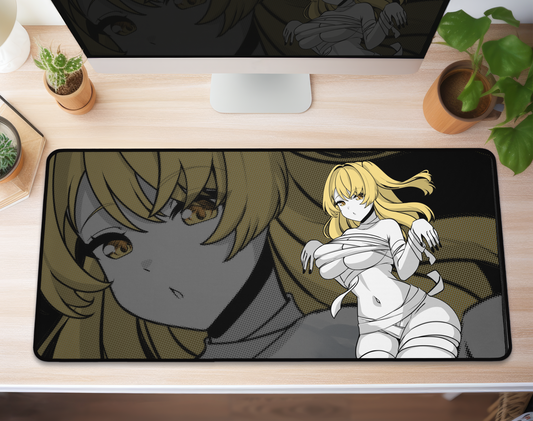 Mummy Girl Deskmat Halloween Playmat Gift for Game Fan Anime Waifu Mousepad Cool Anime-Inspired Gaming Mousepad Waifu Large Mousepad Orihime Studio Merch