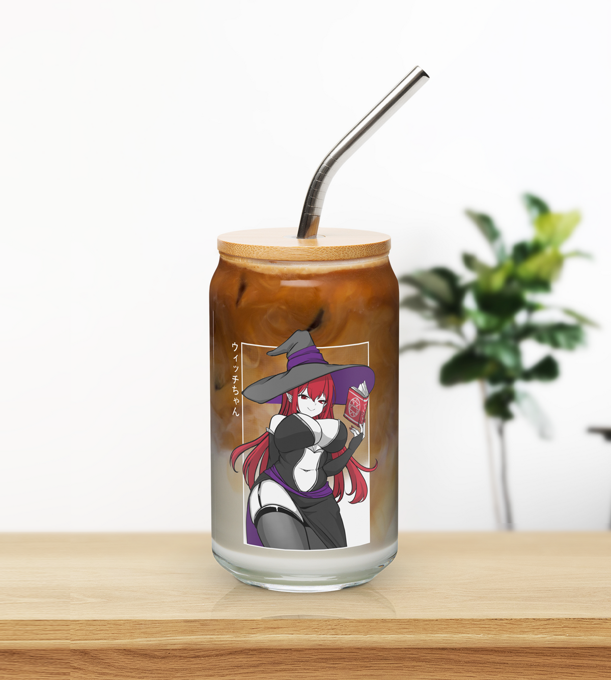 Witch Girl  Glass Tumbler With Straw And Lid Halloween Anime Waifu Cup Beer Can Iced Coffee Glass Halloween Cup Anime Glass Waifu Cup Orihime Studio Merch