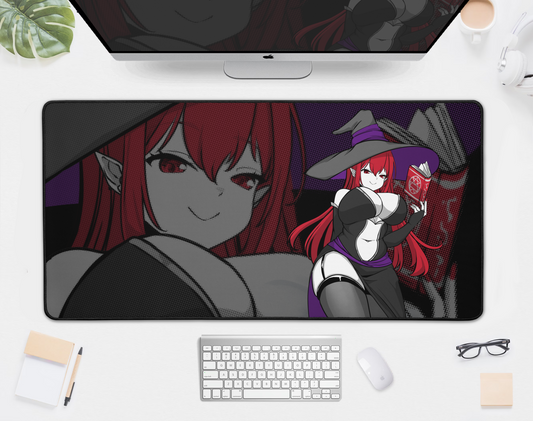 Witch Girl Deskmat Halloween Playmat Gift for Game Fan Anime Waifu Mousepad Cool Anime-Inspired Gaming Mousepad Waifu Large Mousepad Orihime Studio Merch