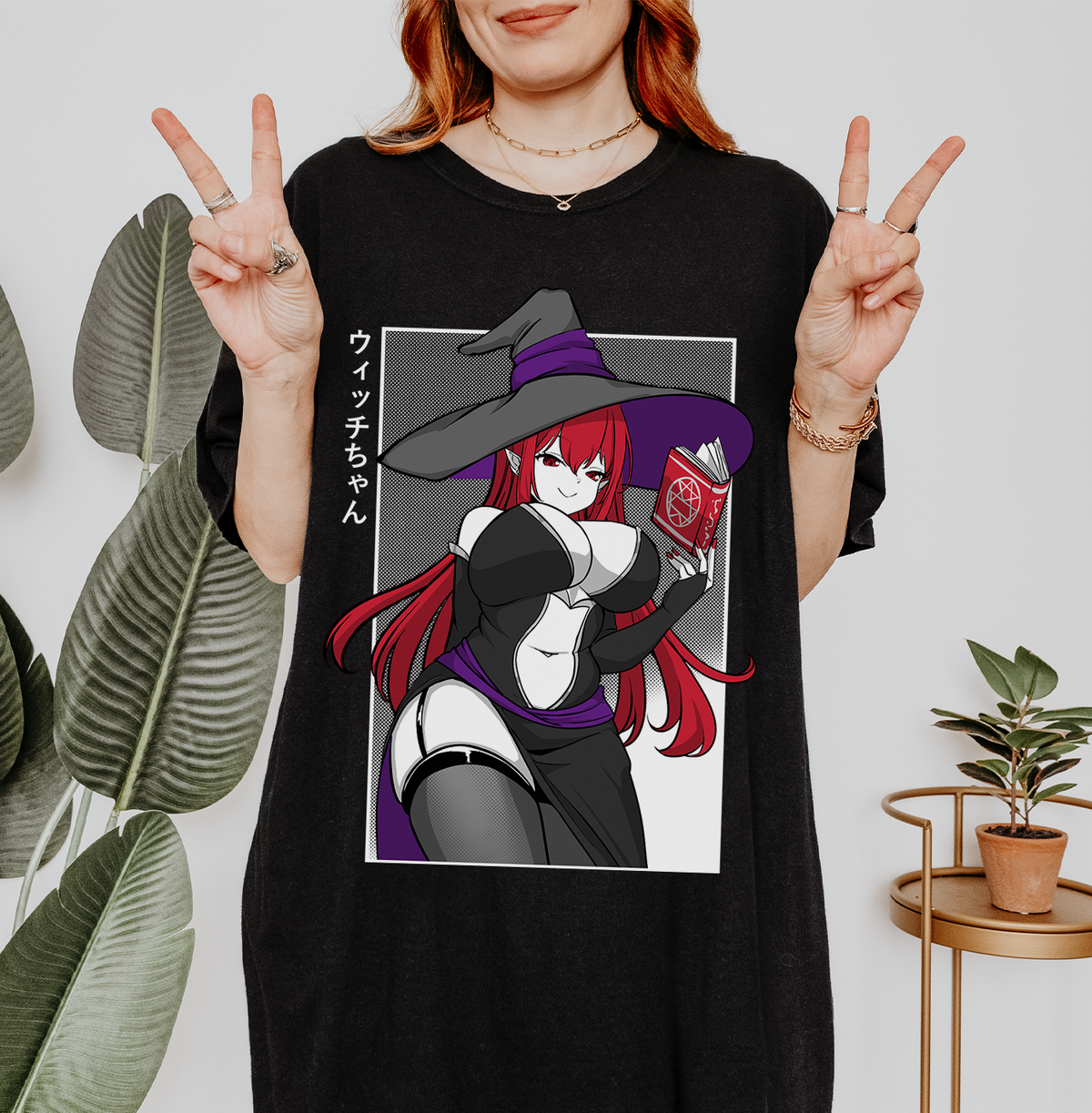 Witch-chan T-shirt Witch Girl T-Shirt Halloween Tee Gift for Game Fan Anime Waifu Shirt Cool Anime-Inspired Tee Waifu T-Shirt Orihime Studio Merch