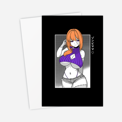 Zombie mom Postcard Halloween mini Poster Gift for Game Fan Anime Waifu Postcard Cool Anime-Inspired stationary Waifu mini Poster Orihime Studio Merch