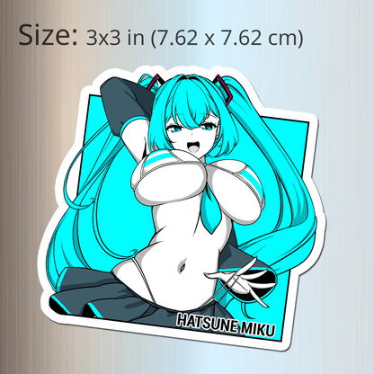 Hatsune Miku Fridge Magnet, Die Cut Hatsune Miku Magnets 3″ × 3″, Games Merch, Hatsune Miku Merch, Hatsune Miku Magnet, Miku Fan