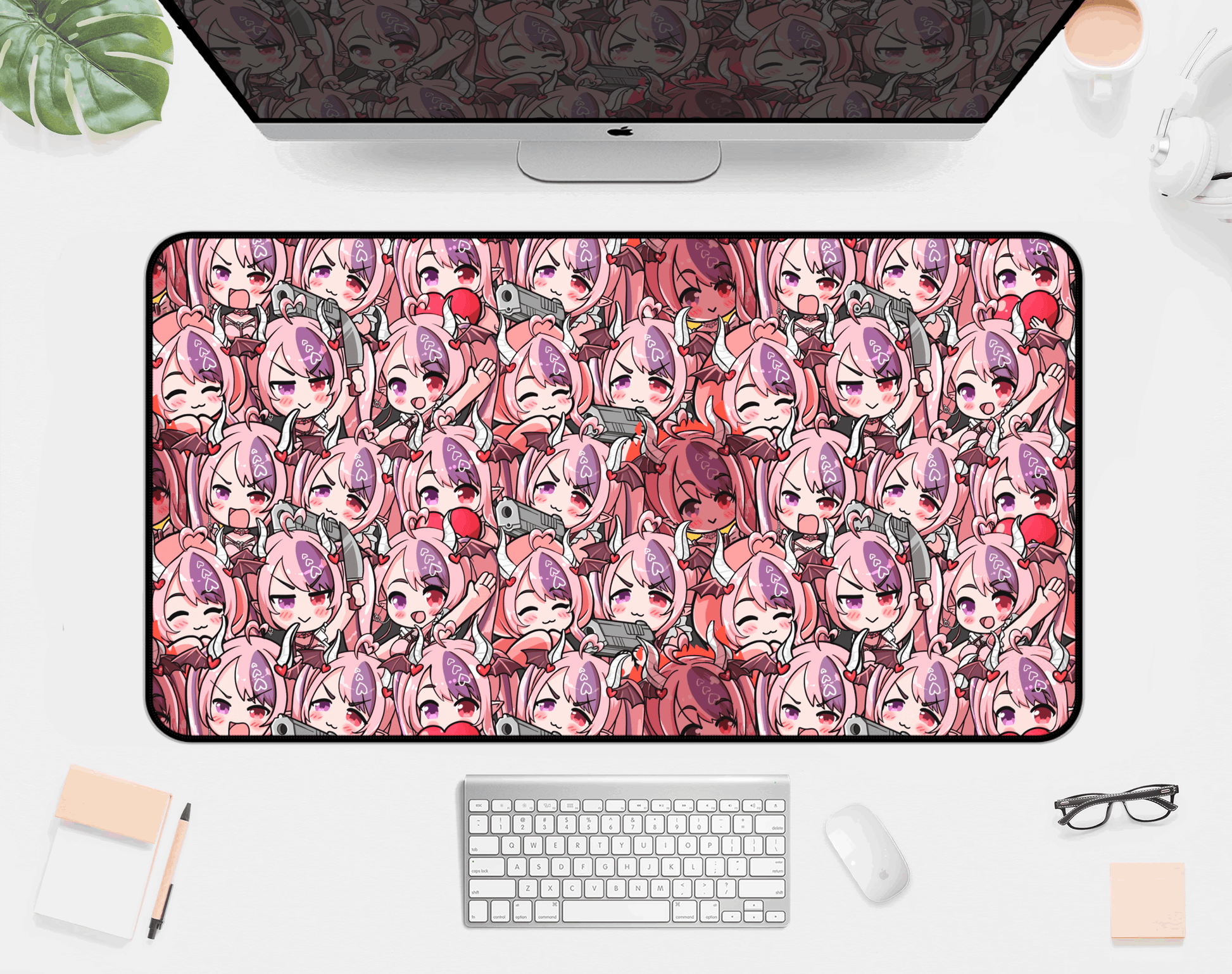 VShojo Ironmouse Deskmat, Vtuber Mousepad XL XXL Gaming Desk Mat, Gift for Vtuber Fan, Waifu Mousepad, Waifu Deskmat, Ironmouse Merch