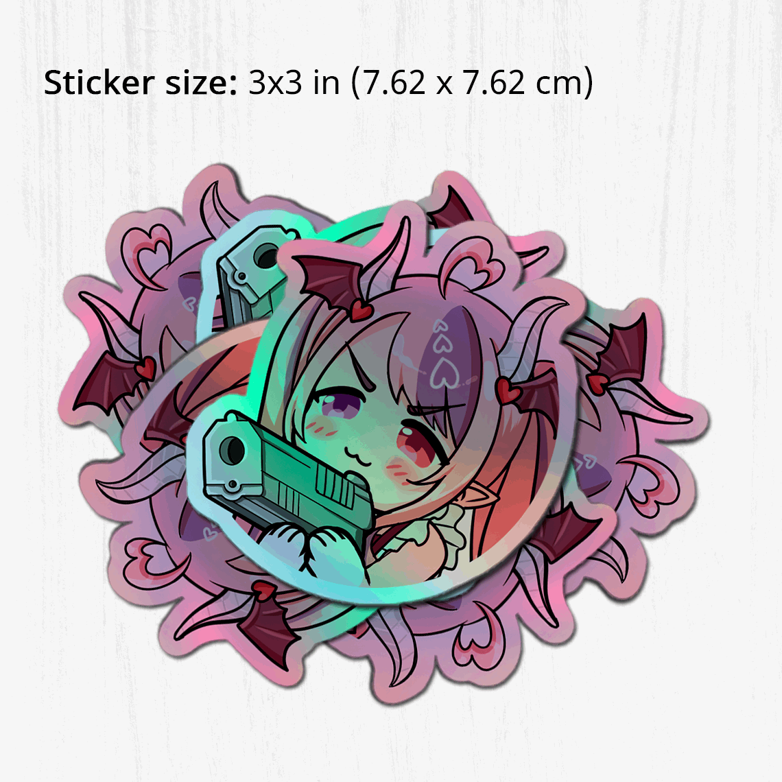 Vshojo Ironmouse Holographic stickers - Vtuber Stickers, Kiss Cut Stickers 3"x3", kawaii Stickers, Stationery Stickers, Ironmouse merch