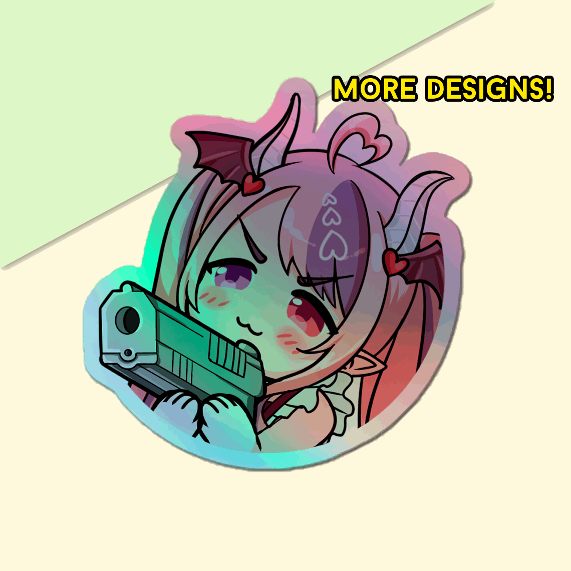 Vshojo Ironmouse Holographic stickers - Vtuber Stickers, Kiss Cut Stickers 3"x3", kawaii Stickers, Stationery Stickers, Ironmouse merch