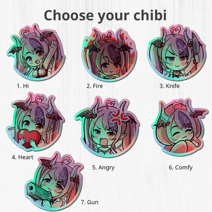 Vshojo Ironmouse Holographic stickers - Vtuber Stickers, Kiss Cut Stickers 3"x3", kawaii Stickers, Stationery Stickers, Ironmouse merch