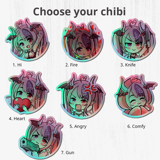 Vshojo Ironmouse Holographic stickers - Vtuber Stickers, Kiss Cut Stickers 3"x3", kawaii Stickers, Stationery Stickers, Ironmouse merch