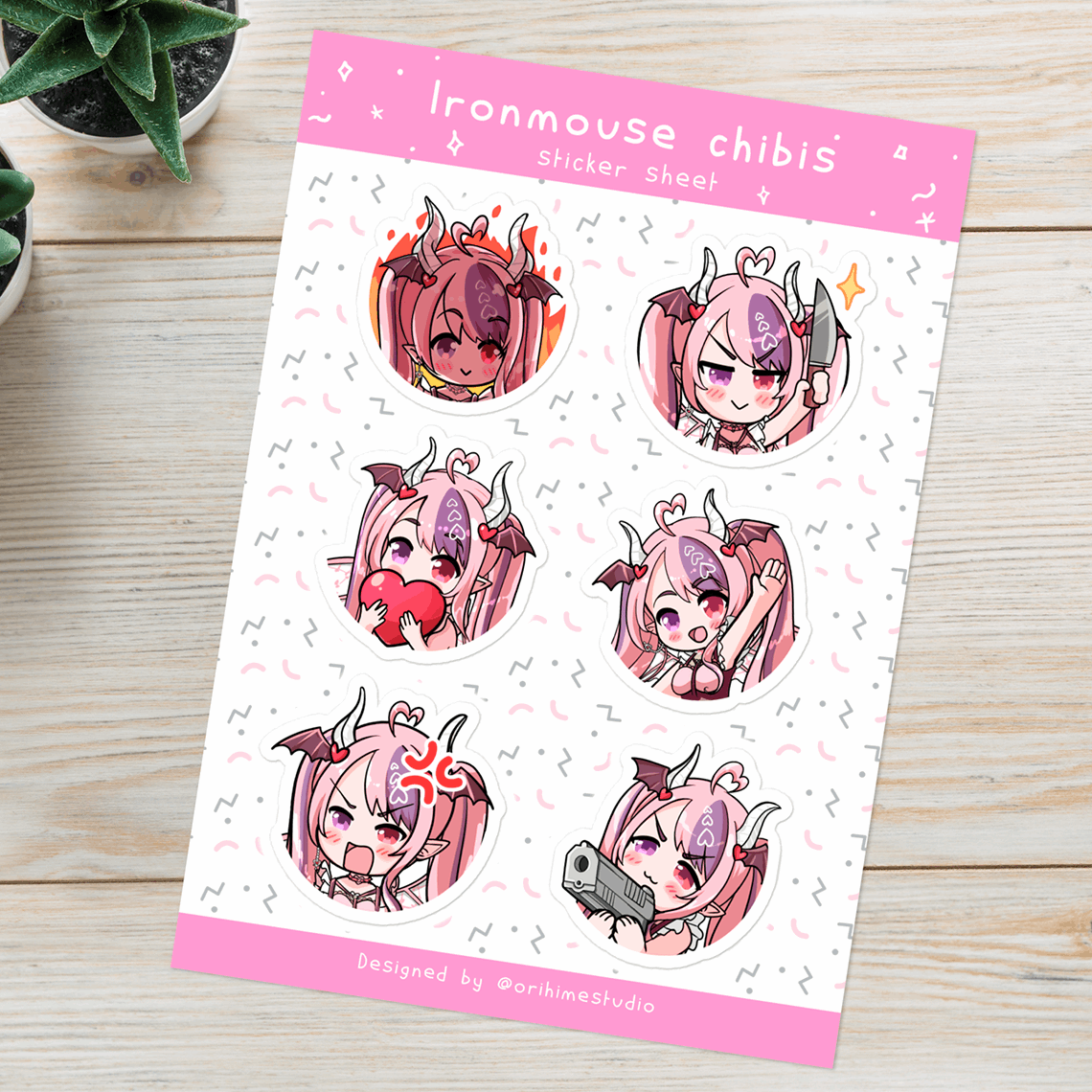 Ironmouse Sticker Sheet, Stationery Stickers, Sticker Sheet Planner, Journal Stickers, Ironmouse Stickers, Vshojo Merch, Ironmouse Merch