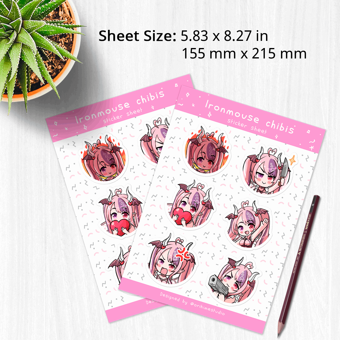 Ironmouse Sticker Sheet, Stationery Stickers, Sticker Sheet Planner, Journal Stickers, Ironmouse Stickers, Vshojo Merch, Ironmouse Merch