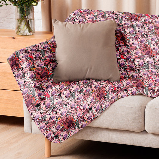 Ironmouse Sherpa fleece blanket – soft cozy anime blanket for VTuber fans, Vshojo Ironmouse merch, warm throw blanket for gaming, streaming, bedroom, or couch, perfect gift for anime lovers and gamers, VTuber blanket for Ironmouse fans, anime bedroom decor, kawaii gamer gift, streamer room aesthetic