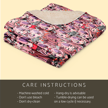 Ironmouse Sherpa fleece blanket – soft cozy anime blanket for VTuber fans, Vshojo Ironmouse merch, warm throw blanket for gaming, streaming, bedroom, or couch, perfect gift for anime lovers and gamers, VTuber blanket for Ironmouse fans, anime bedroom decor, kawaii gamer gift, streamer room aesthetic