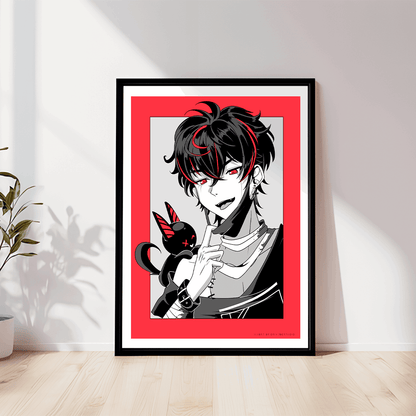 VShojo K9 Kuro Art Print, K9 Kuro Poster, K9 Kuro Merch, Vshojo Merch, Gift For Vtuber Fan, Kuro Kurenai Merch, Vtuber Merch, Vtuber Poster