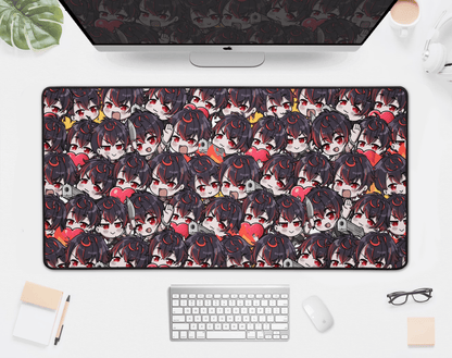 VShojo K9 Kuro Deskmat, Vtuber Mousepad XL XXL Gaming Desk Mat, Gift for Vtuber Fan, Kuro Kurenai Mousepad, Waifu Deskmat, K9 Kuro Merch