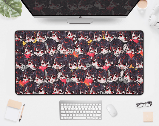 VShojo K9 Kuro Deskmat, Vtuber Mousepad XL XXL Gaming Desk Mat, Gift for Vtuber Fan, Kuro Kurenai Mousepad, Waifu Deskmat, K9 Kuro Merch