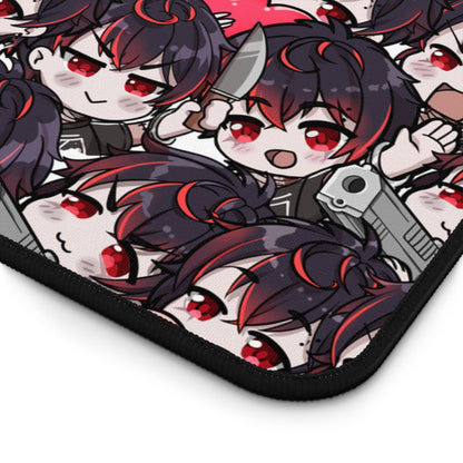 VShojo K9 Kuro Deskmat, Vtuber Mousepad XL XXL Gaming Desk Mat, Gift for Vtuber Fan, Kuro Kurenai Mousepad, Waifu Deskmat, K9 Kuro Merch