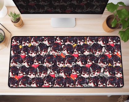 VShojo K9 Kuro Deskmat, Vtuber Mousepad XL XXL Gaming Desk Mat, Gift for Vtuber Fan, Kuro Kurenai Mousepad, Waifu Deskmat, K9 Kuro Merch