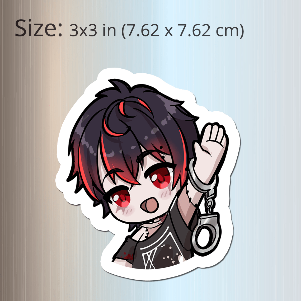 Vshojo K9 Kuro Fridge Magnet, Die Cut Vtuber Magnets 3″ × 3″, Vtuber Merch, Kuro Kurenai Merch, Vshojo Merch, K9 Kuro Magnet, K9 Kuro Fan