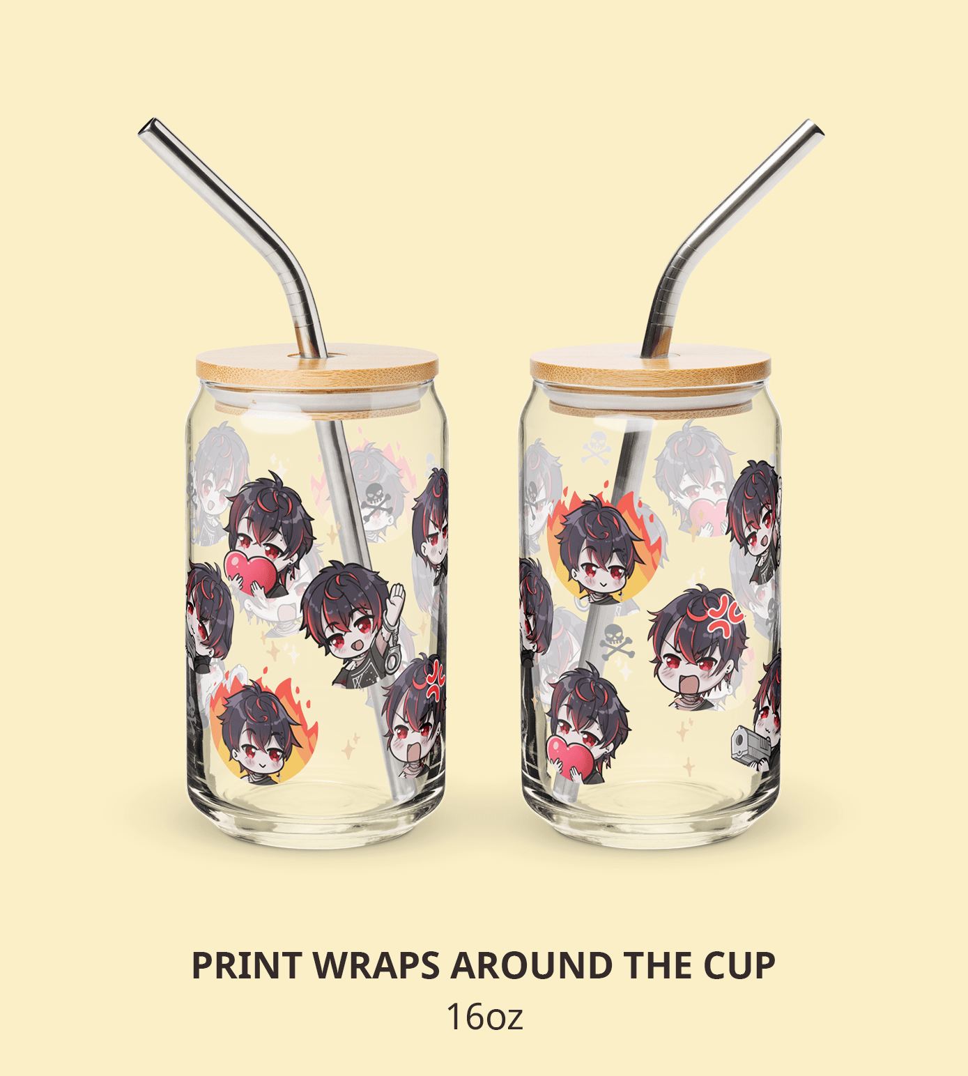 K9 Kuro Glass Tumbler With Straw And Lid Vtuber Waifu Cup Beer Can Iced Coffee Glass Kuro Kurenai Cup VShojo Glass Waifu Cup