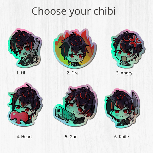 Vshojo K9 Kuro Holographic stickers - Vtuber Stickers, Kiss Cut Stickers 3"x3", kawaii Stickers, Stationery Stickers, Kuro Kurenai merch