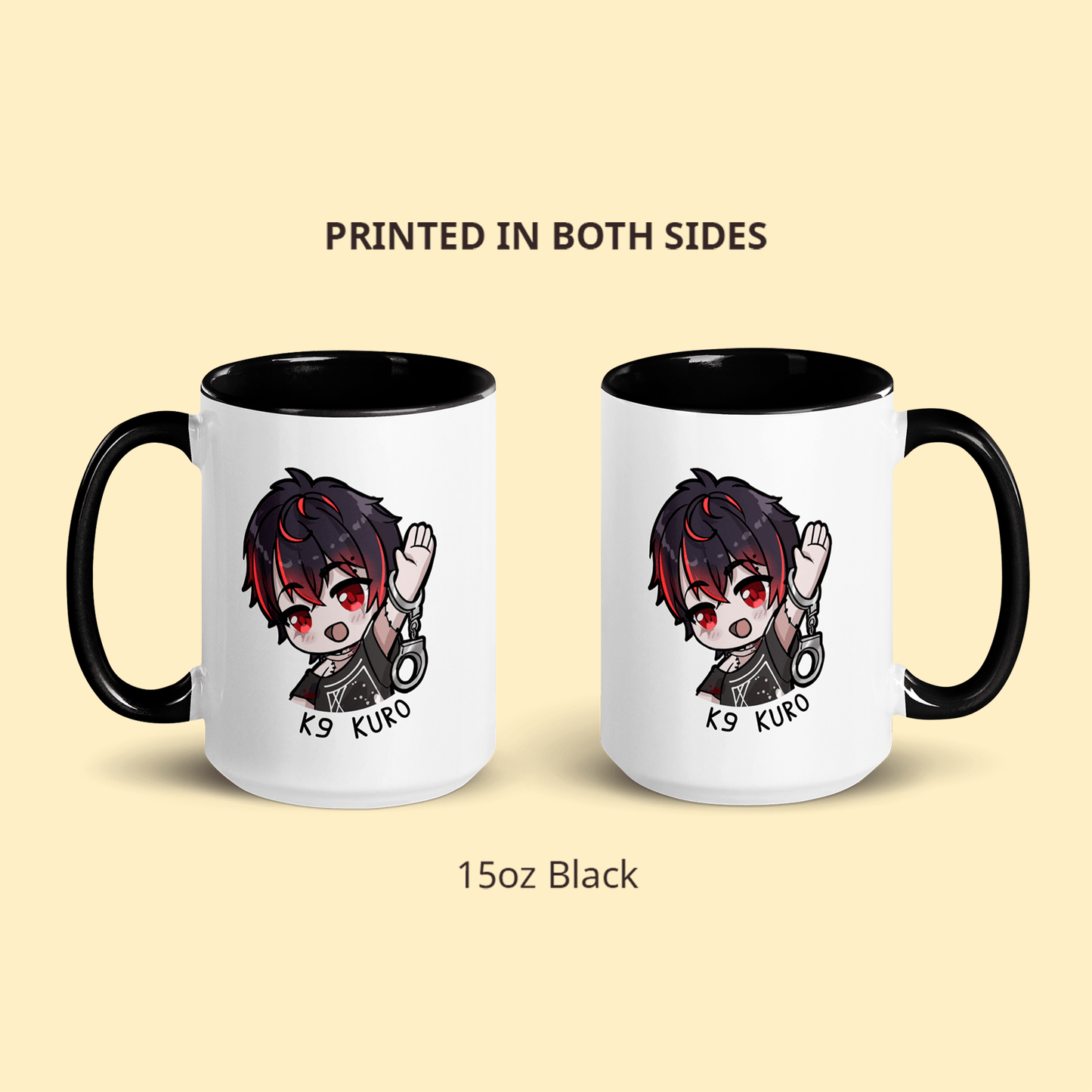 VShojo K9 Kuro Mug, Vtuber Ceramic Mug, Vtuber Coffee Cup, K9 Kuro Merch, Vtuber Merch, Vshojo Merch, Kuro Kurenai Mug, Vtuber Mug