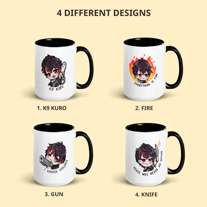 VShojo K9 Kuro Mug, Vtuber Ceramic Mug, Vtuber Coffee Cup, K9 Kuro Merch, Vtuber Merch, Vshojo Merch, Kuro Kurenai Mug, Vtuber Mug