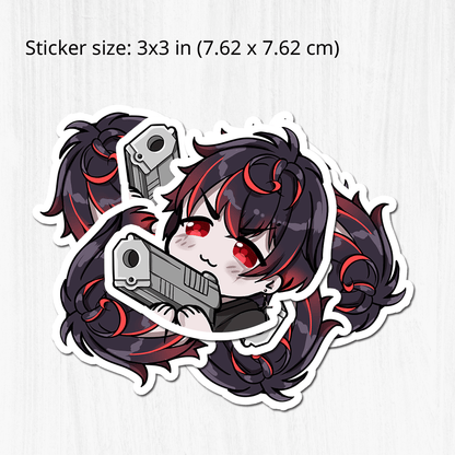 Vshojo K9 Kuro Sticker, Vtuber Stickers, Kiss Cut Stickers 3"x3", Kuro Kurenai Stickers, Stationery Stickers, K9 Kuro Merch, Vtuber merch