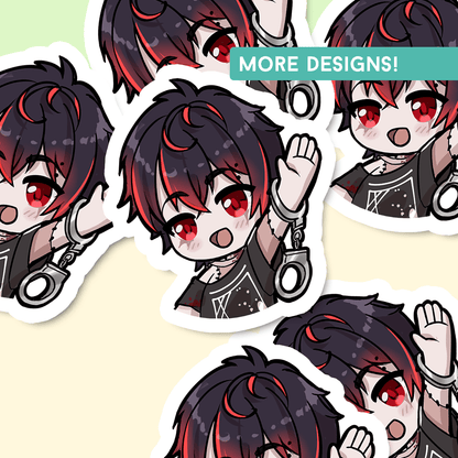 Vshojo K9 Kuro Sticker, Vtuber Stickers, Kiss Cut Stickers 3"x3", Kuro Kurenai Stickers, Stationery Stickers, K9 Kuro Merch, Vtuber merch