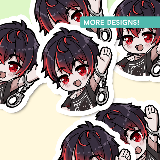 Vshojo K9 Kuro Sticker, Vtuber Stickers, Kiss Cut Stickers 3"x3", Kuro Kurenai Stickers, Stationery Stickers, K9 Kuro Merch, Vtuber merch