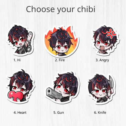 Vshojo K9 Kuro Sticker, Vtuber Stickers, Kiss Cut Stickers 3"x3", Kuro Kurenai Stickers, Stationery Stickers, K9 Kuro Merch, Vtuber merch