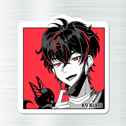 Vshojo K9 Kuro Fridge Magnet, Die Cut Vtuber Magnets 3″ × 3″, Vtuber Merch, K9 Kuro Merch, K9 Kuro Magnet, Vshojo Merch, K9 Kuro Fan