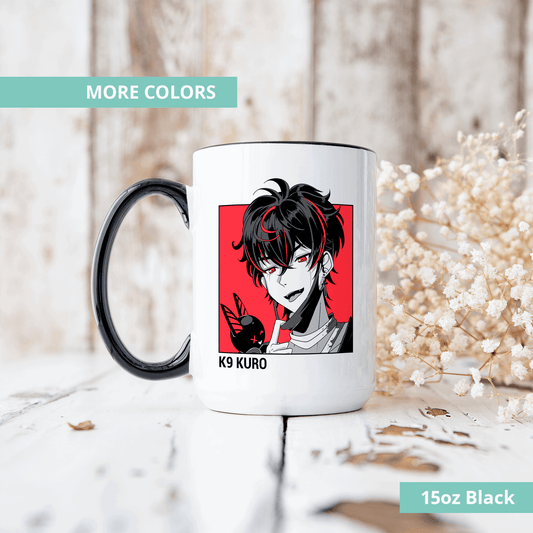 VShojo K9 Kuro Mug, Vtuber Ceramic Mug, Vtuber Coffee Cup, K9 Kuro Merch, Vtuber Merch, Vshojo Merch, Kuro Kurenai Mug, Vtuber Mug