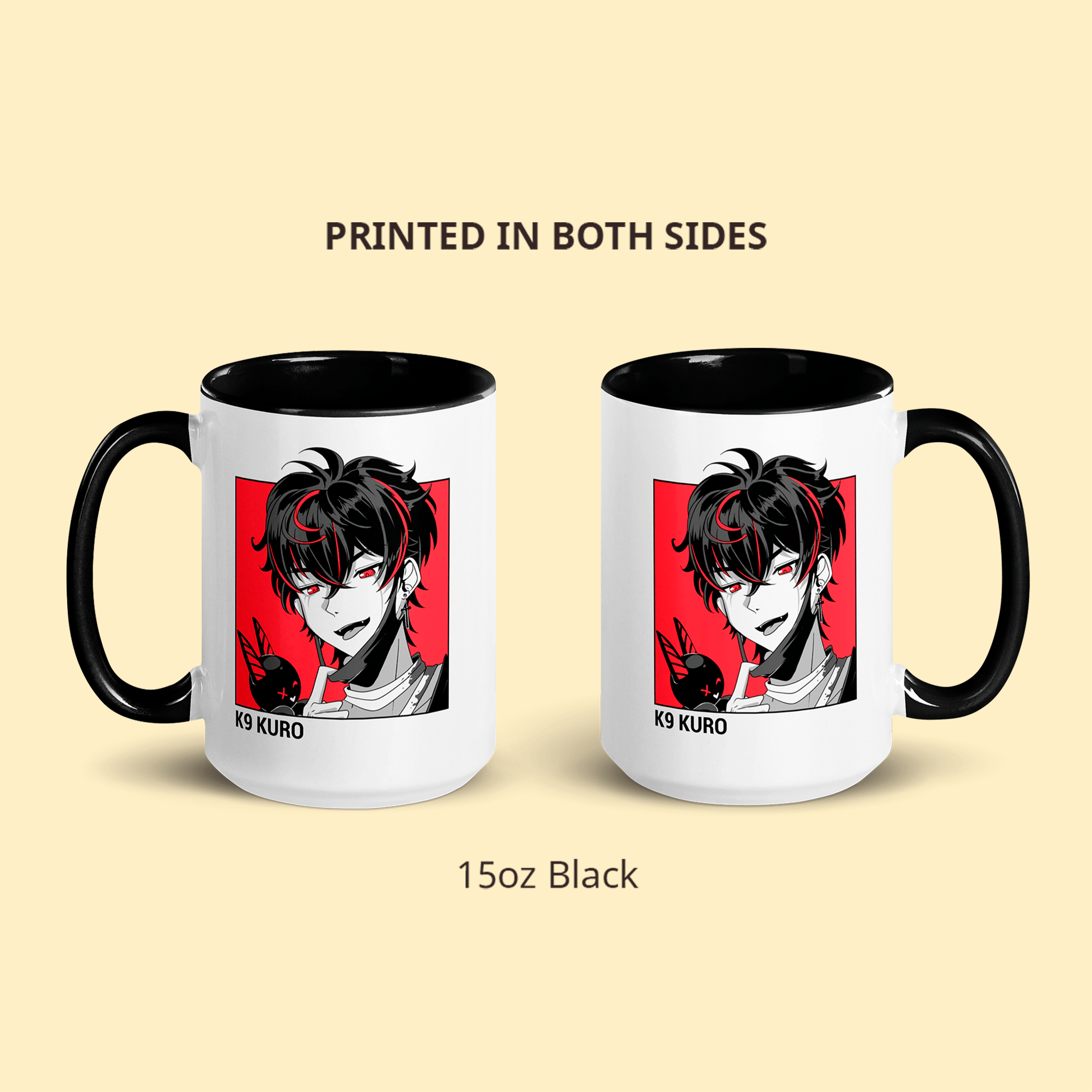 VShojo K9 Kuro Mug, Vtuber Ceramic Mug, Vtuber Coffee Cup, K9 Kuro Merch, Vtuber Merch, Vshojo Merch, Kuro Kurenai Mug, Vtuber Mug