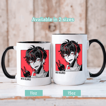 VShojo K9 Kuro Mug, Vtuber Ceramic Mug, Vtuber Coffee Cup, K9 Kuro Merch, Vtuber Merch, Vshojo Merch, Kuro Kurenai Mug, Vtuber Mug