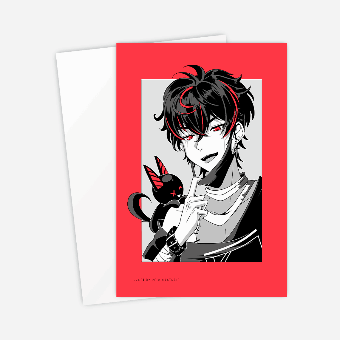 VShojo K9 Kuro Postcard, K9 Kuro Mini Print, Vshojo Merch, K9 Kuro Merch, Vtubers Merch, Kuro Kurenai Print, K9 Kuro Poster, Vtuber Poster