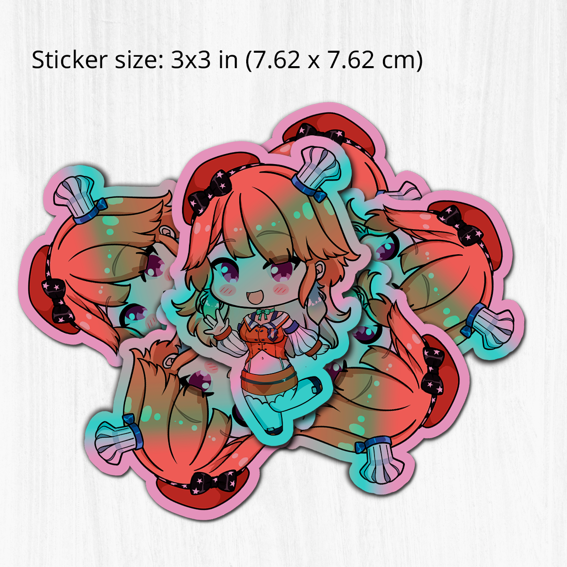 Takanashi Kiara Sticker, Takanashi Kiara Stickers, Kiss Cut Stickers 3"x3", Takanashi Kiara Stickers, Stationery Stickers, Hololive Merch, Takanashi Kiara merch